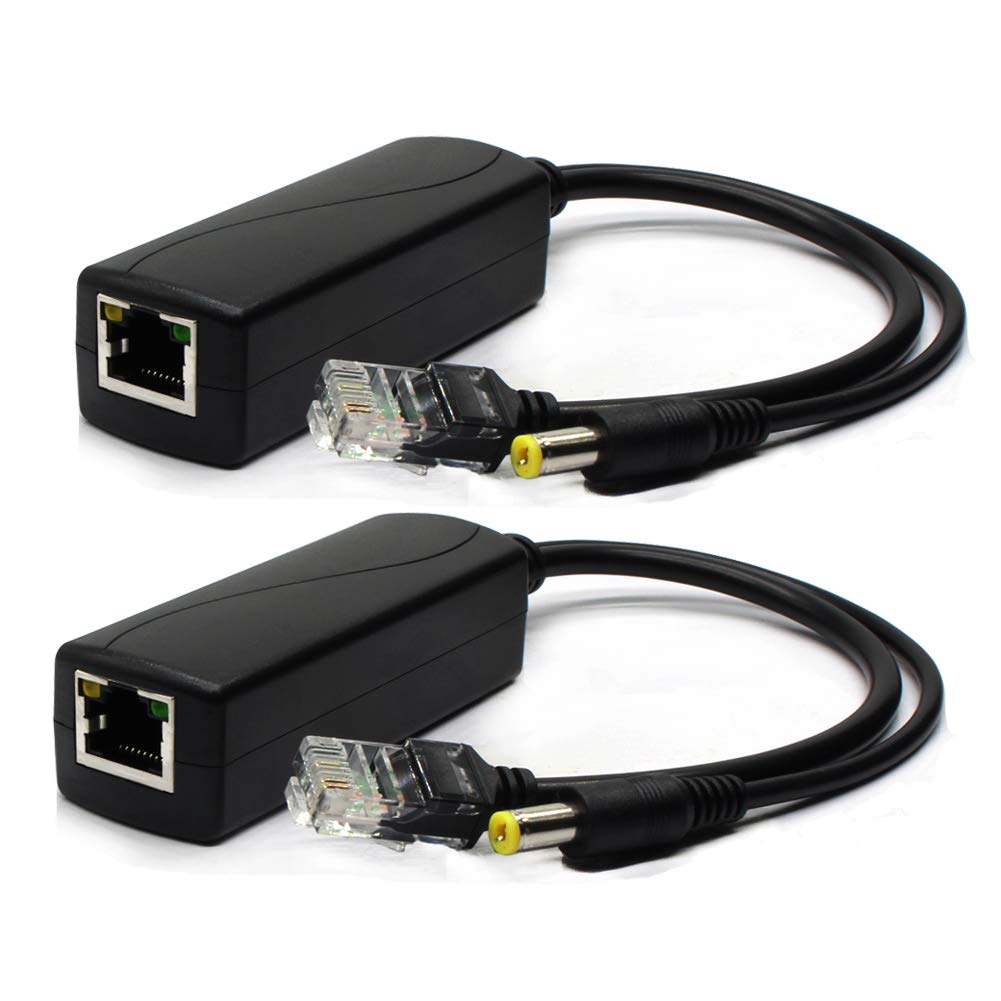 ANVISION 2-Pack 12V PoE Splitter, IEEE 802.3af Compliant, for IP Camera, AP Voip Phone and more