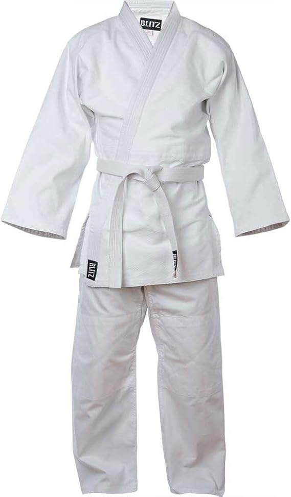 Blitz Kids Boys Girls Toddler Judo Uniform Suit 140CM White Cotton Free
