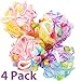 Bath Blossom Large Shower Sponge Pouf (4 Pack) - Bath Loofah Luffa Loufa - Great for Body Wash, Back and Body Scrubber - Exfoliate, Cleanse and Soothe Skin - Great Quality for Men and Women