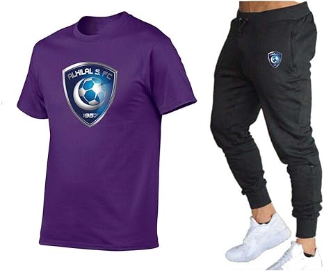 Amazon Co Jp メンズスポーツスーツ服メンズファッションtシャツ パンツスポーツワークアウトスーツトラックスーツカジュアルスポーツスーツ 男性スポーツウェア 紫色 S ホーム キッチン