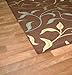 NEW Leafs Chocolate Floral Design Rubber backed non-slip Area Rug Carpet