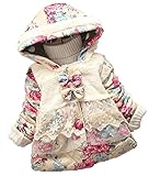 Baby Girl Floral Bowknot Thickened Warm Jacket Winter Coat