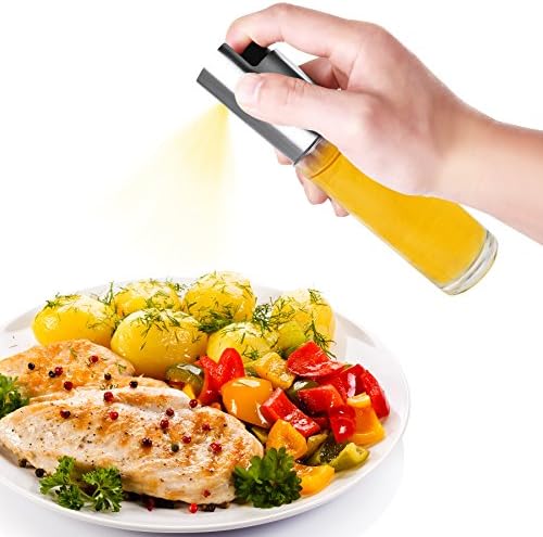 Oil Sprayer for Cooking/BBQ/Salad, Glass Bottle Olive Oil and Vinegar Dispenser