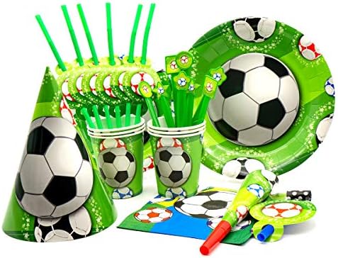 Soccer Party Supplies by Party Girl Kim | Birthday Party Supplies, Soccer Party Favors and Soccer Party Decorations | Save time with this All-In-One complete party pack set for 6 guests.