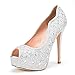 DREAM PAIRS Women's Swan-25 High Heels Platform Dress Pump Shoes