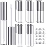 20 Pieces Lip Gloss Tubes with Wand, Silver Empty