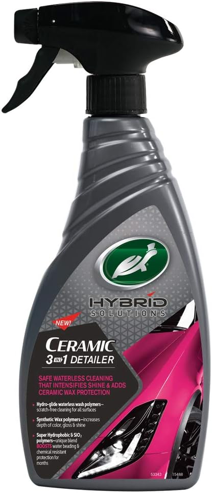 Turtle Wax Hybrid Solutions Ceramic 3-in-1 Car Detailer, Waterless Car Wash
