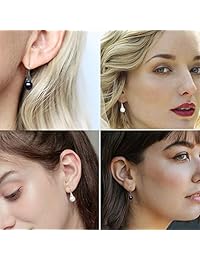 Aretes de perlas de agua dulce, aretes de plata esterlina de 8 mm con perlas naturales, joyería fina para mujer