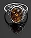 Baltic Amber Sterling Silver Oval Classic Ring 10x14mm Cabochon