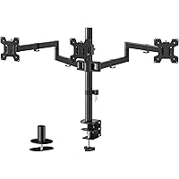 WALI Triple Monitor Mount, 3 Monitor Desk Mount for 13-27 inch Computer Screens, Holds up to 22 lbs, Triple Monitors Stand fo