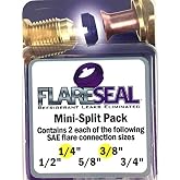 FlareSeal&reg; Model MSP-0406 Leak Free SAE Flare Connections - Refrigerant Leaks Refrigeration, HVAC, Ductless, Schrader Valve or Mini Split Applications (1/4", Mini Split Pack - (2) 1/4" and (2) 3/8")