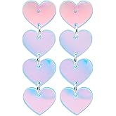 Simple Cute Acrylic Pink Heart Earrings Dangle for Women, Unique Lightweight Geometric Heart Dangle Drop Earrings Jewelry