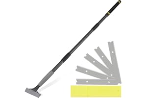 UEGHNS Floor Scraper Long Handle, Heavy duty floor scraper tool 16-47" made of stainless steel stronger with 5PCS extra 4Inch razor blade scraper tool is oil stains rust removal wallpaper cleaning tools.