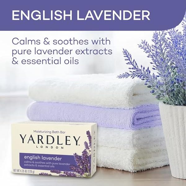 YARDLEY LONDON ENGLISH LAVENDER NATURALLY MOISTURIZING BATH BAR, 4 OUNCE