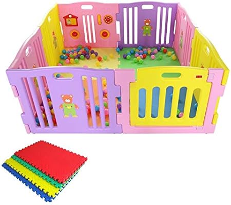 plastic playpen with mats
