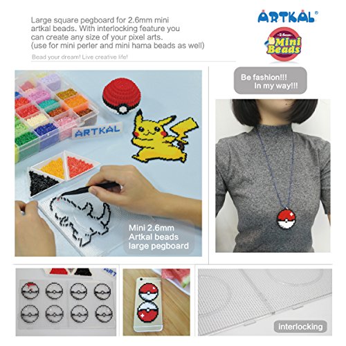 ARTKAL Fuse Bead Pegboard for Iron Bead Board, Large Square Pegboard  for Mini Beads, 1pc