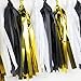 SUNBEAUTY 15PCS Black White Gold Mixed Colors Tissue Paper Tassels Garland Bunting for Party Wedding Pom Poms Decoration