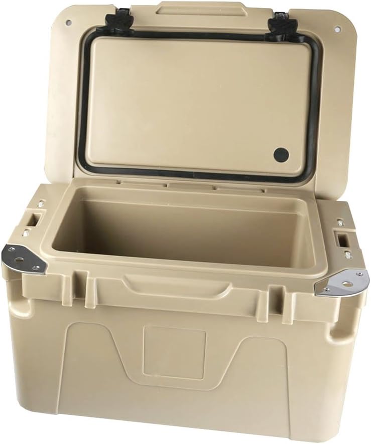 Ecocampor 26 Quart Portable Rotomolded Cooler for Fishing,Hunting,Camping,Picnic,Traveling (tan)