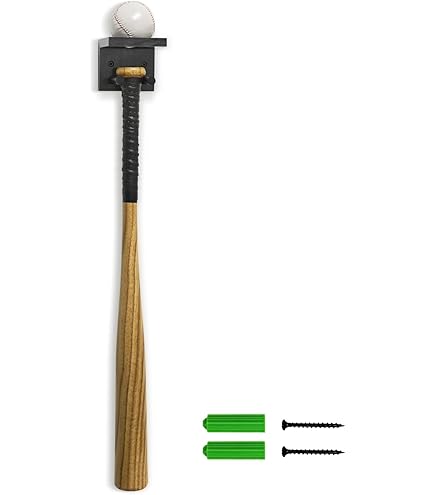 Tebery 2 Pack Baseball Bat Rack, Baseball Bat Holder For Wall