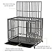 LUCKUP Heavy Duty Dog Cage Metal Kennel and Crate for Medium and Large Dogs, Pet Playpen with Four Wheels,Easy to Install,42 inch,Black