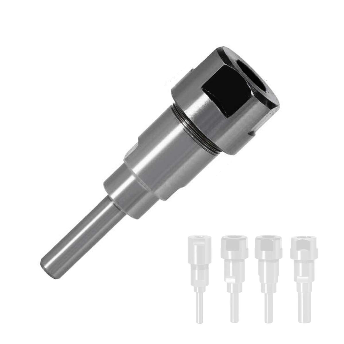 KATSU 8mm Shank Router Collect Extension Rod Holder Chuck Adapter Extender for Woodworking CNC Lathe Milling Engraving Trimming Machine, Accepts 12mm Shank Bits 133392