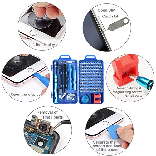 Screwdriver Set, Apsung 110 in 1 Repair Tool Kit Multi-function Magnetic Precision Screwdriver Set,Flexible Shaft Compatible with Mobile Cell Phone Iphone Android Ipad Computer Laptop Computer PC