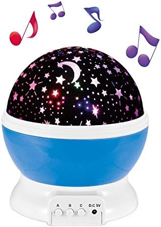 Enkman Night Light Projector, Baby Sleep Sound Machine, 360° Rotating Star Sky Night Lamp with Music & 8 Lighting Modes, Room Décor for Infant, Kids, Nursery, Camping, Party, Christmas[Upgraded]