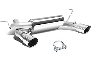 Auto Dynasty 3.5 Inches Dual Muffler Tip Catback Exhaust System Compatible with 2007-2018 Jeep Wrangler JK V6, Stainless Steel