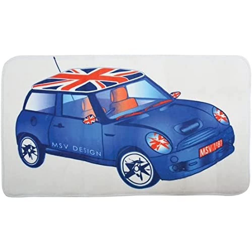 MSV "Blue Bath Mat, Multi-Colour, 45 x 75 cm