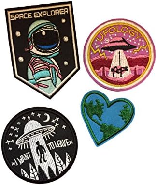 ADVENTURE BADGES Iron on Patches from Planet Earth &amp; Beyond (Space Explorer, UFOlogy, Love Planet Earth &amp; I Want to Leave)