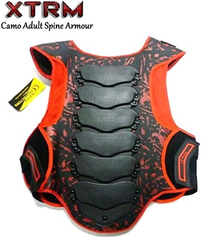 XTRM MOTORBIKE ADULT CAMO SPINE ARMOUR Motorcycle Quad MX Sport Enduro Back Protector CE Approved Vest RED CAMO