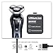 SURKER Shaver Razor Electric Men Cordless Beard Trimmer Wet Dry Rotary Shaver Head Hair Nose Trimmer Waterproof Rechargeable 3 In 1 Bonus 1 Facial Cleansing Brush