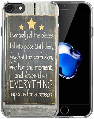 8 Case/IWONE Designer Non Slip Rubber Durable Protective Replacement Skin Transparent Cover Shockproof Compatible with iPhone 7/8 Words On Back Sayings Writings Motivational