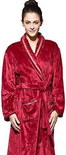 Warmjama Womens Popular Flannel Sleepwear Pjs Warm Long Robe L Red
