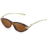 DreamCalf Trendy Cat Eye Women's Sunglasses with Gold Accents, Vintage Cateye Sun Glasses for Daily & Vacation Wear