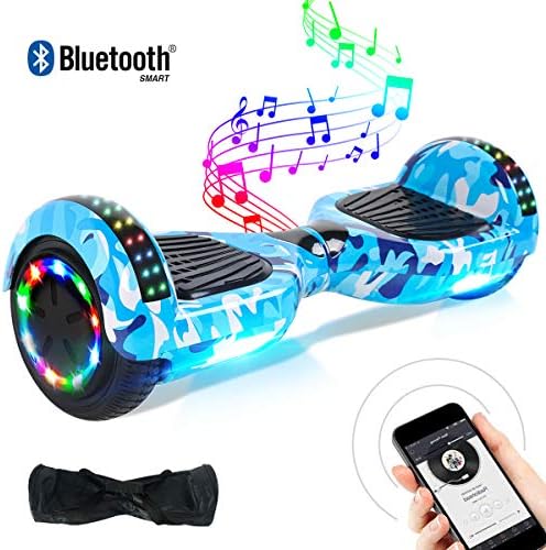 BEBK Hoverboard Bluetooth, 6.5" Self Balancing Electric Scooter with Carry Bag and LED Light, Safe Gifts UL2272 Certified for Adults and Kids
