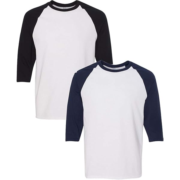 Champion Men's Raglan Baseball T-Shirt, White/Black, Small