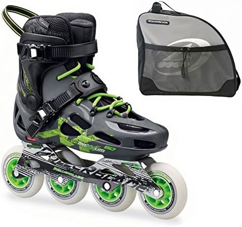 Rollerblade Maxxum 90 Anthracite and Green Inline Skates with Rollerblade Skate Bag Included-13