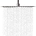Lordear 16 Inch Rainfall Shower Head Solid Square Ultra Thin 304 Stainless Steel Polish Chrome Rain Shower Head Waterfall Full Body Coverage with Silicone Nozzle
