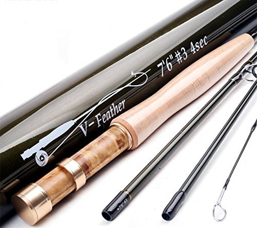 Maxcatch Feather Fly Rod Trout Fly Fishing Rod with IM10 Rod Tube 1/2/3 weight (3-weight 7'6'' 4-Piece)