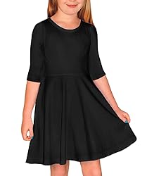 3/4 Sleeve Dress Girl Spring Fall A-Line Swing