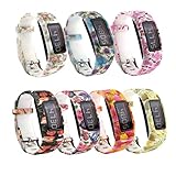 Tkasing 7 PCS Silicone Wristbands Replacement Bands with Clasps Vivofit 2/Garmin Vivofit 2 Wrist Bands (No Tracker) (7 Colors B)