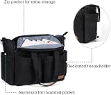 Lekebaby Large Nappy Changing Bag Quilted Black with Mat Diaper Tote view 5