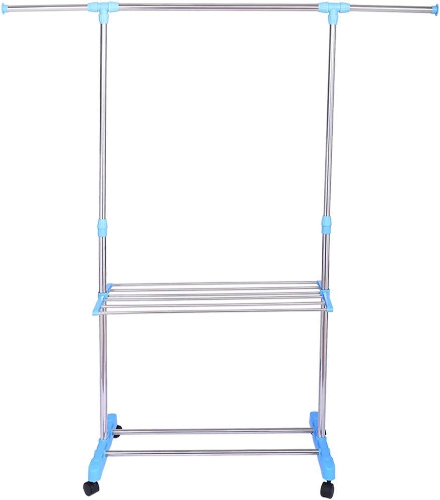 Chaukin Single Rod Garment Rack Clother Socks Dring Hanger Adjustable Stainless Steel