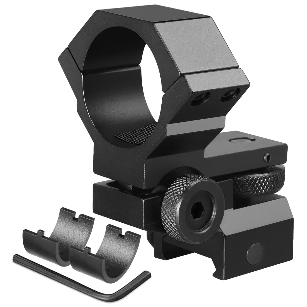 BILLION DUO 30mm/25.4mm 1" Ring Low Profile Double Nails Adjustable Windage Elevation Rifle Scope Mount Sight Flashlight Clamps Hunting Holder for 20mm Picatinny Weaver Rail