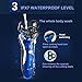 Electric Shaver , Aooher 4D 3 in1 IPX7 Washable Floating Head Electric Razor Nose Trimmer Hair Temple Cutter for Men