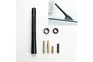 Carbon Fiber Short Antenna, EFORCAR Car Radio Carbon Fiber Aluminum Alloy Antenna with Screws -1Pcs (Black)
