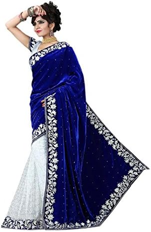 Mahavir Fashion Indian Women's Designer Georgette Saree (Blue)