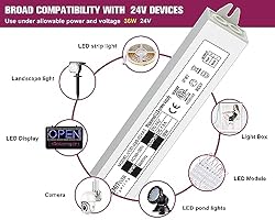 EMITEVER 24Volt LED Driver 36Watts, ETL Listed