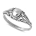 Sterling Silver Half Dome Antique Style Ring (Size 4 - 11)